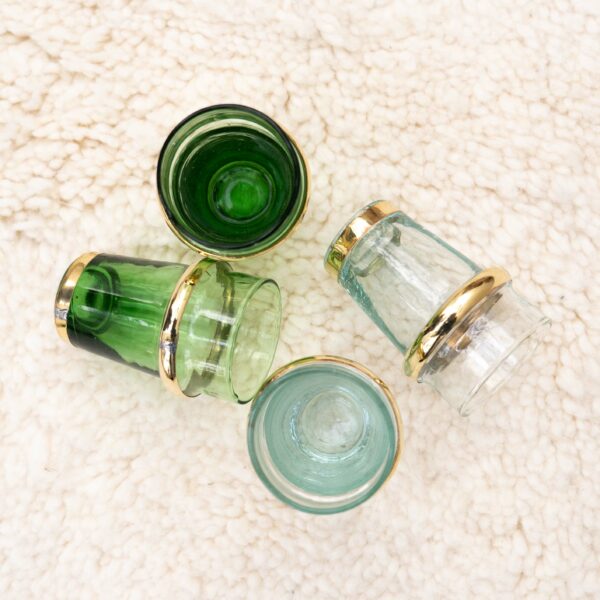 verre soufflé gamme kessy beldi vert avec détail laiton xs