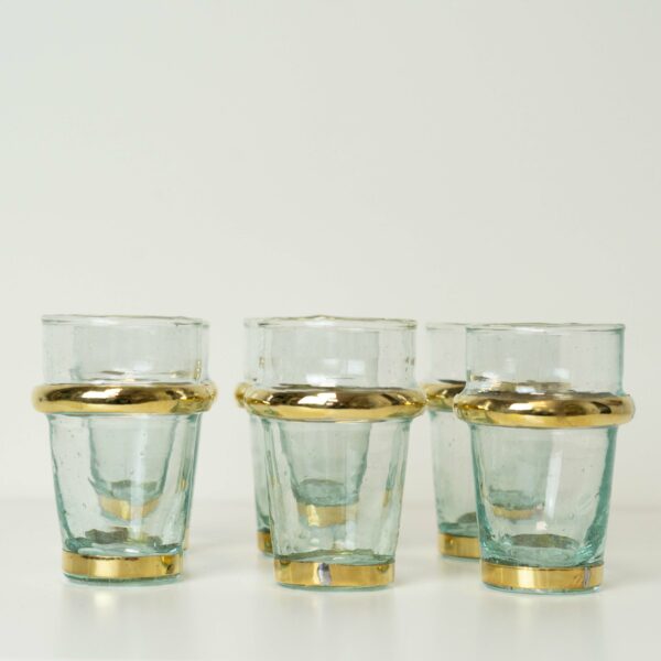 verre soufflé gamme kessy beldi blanc avec détail laiton xs