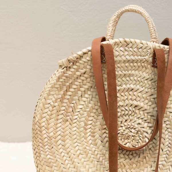 Panier Rond "Madame" avec anses en cuir