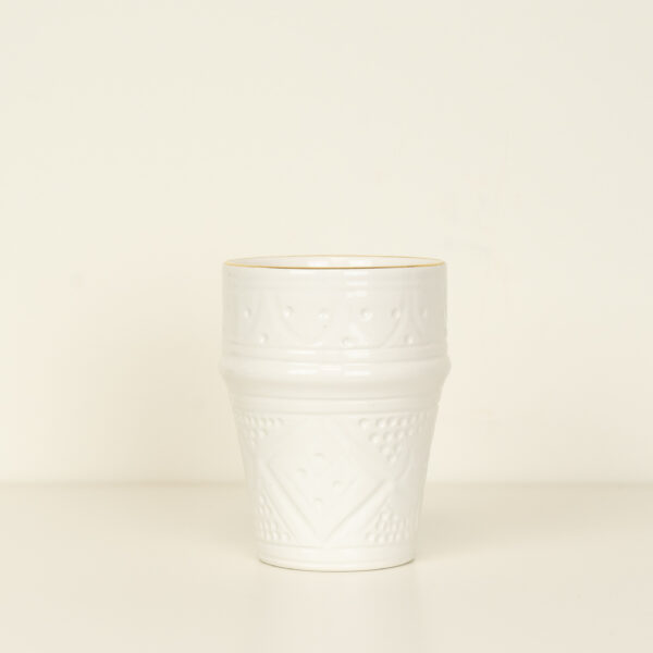 mug beldi céramique emprunte blanc or