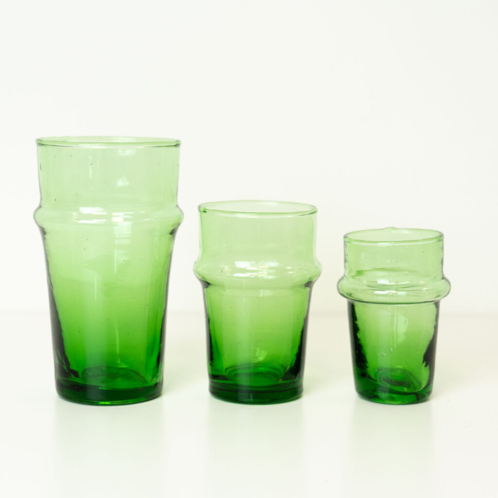 lot de 6 verres soufflés beldi gamme "kessy" couleur verte