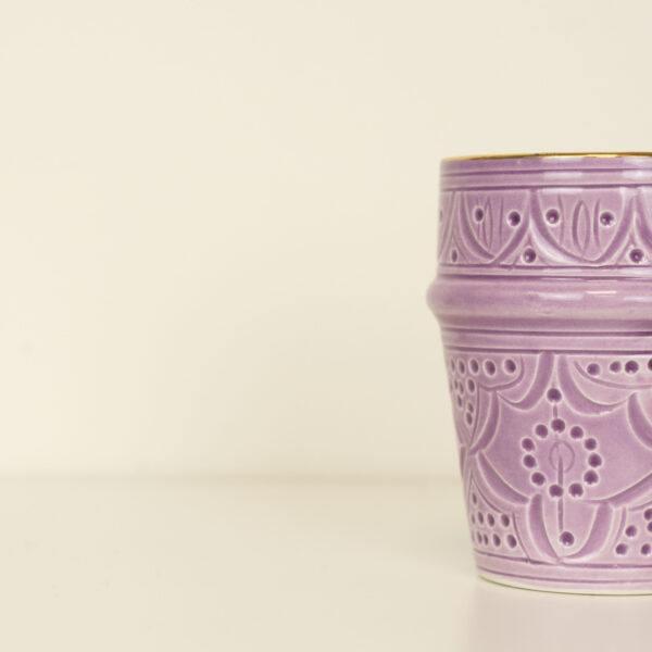 tasse mug beldi céramique lilas or 12 carats