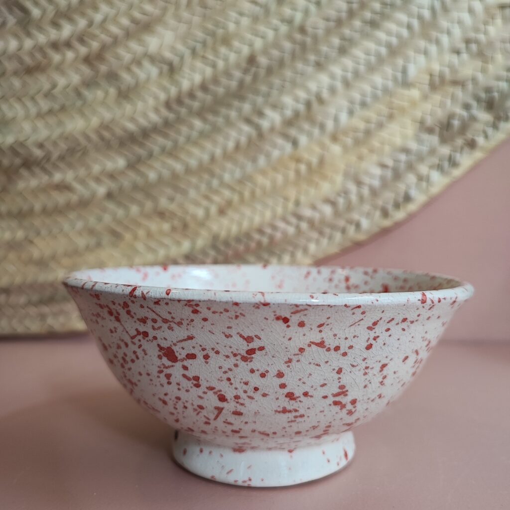 Jolis bols tachetés en céramique - Rouge